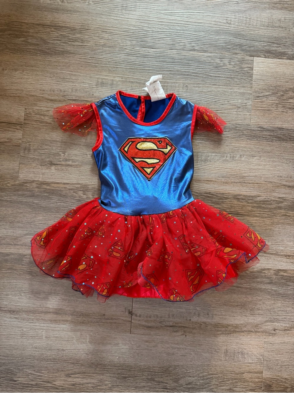Kids Supergirl Dress Up Halloween Costume Glitter Tutu Size Small